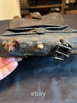 Original US Civil War Cartridge Box by Sproulls Meeks & Co NY with US Box Plate