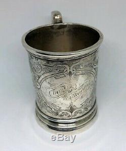 Outstanding Albert Coles & Co. NY 1860's Civil War Era Coin Silver Cup