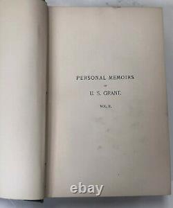 PERSONAL MEMOIRS OF U. S. GRANT 1885-86 1st Ed Two Volumes Civil War Military
