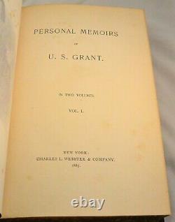 PERSONAL MEMOIRS OF U. S. GRANT 1885 Two Volumes
