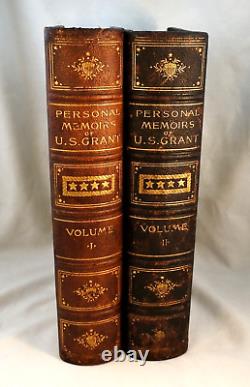 PERSONAL MEMOIRS OF U. S. GRANT 1885 Two Volumes Civil War Military Fine Binding