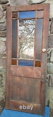 POST-CIVIL-WAR QUEEN ANNE STAINED GLASS DOOR, 1910s CATSKILL REGION NY VERY NICE