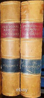 Personal Memoirs Of U. S. Grant First Edition In Full Leather, Two Volumes