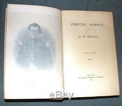 Personal Memoirs Of Ulysses S. Grant 1885 Chas Webster Publisher