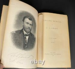 Personal Memoirs Ulysses S. Grant first edition first printing 2 vol set brown