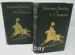 Personal Memoirs of P. H. Sheridan 1888 1st Edition Two Book Volumes Good Cond