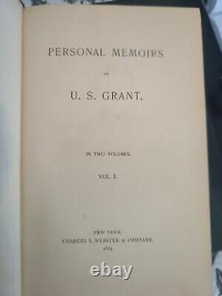 Personal Memoirs of U. S. Grant 1885-86 2 Vols 1st ed