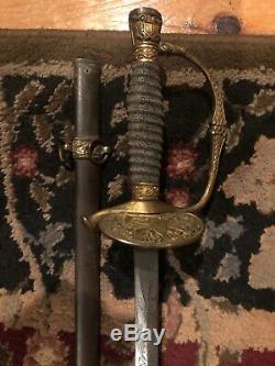 Post US Civil War Model 1860 Staff & Field Sword withScabbard Ridabock Ny