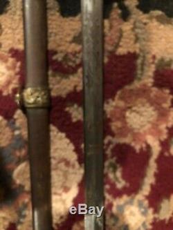 Post US Civil War Model 1860 Staff & Field Sword withScabbard Ridabock Ny