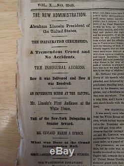 Pre CIVIL War Ny Times March 5 1861 Abraham Lincoln Inauguration Csa Navy Sc Fl