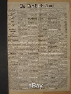 Pre CIVIL War Ny Times March 5 1861 Abraham Lincoln Inauguration Csa Navy Sc Fl