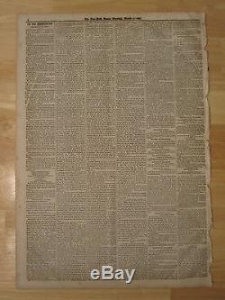 Pre CIVIL War Ny Times March 5 1861 Abraham Lincoln Inauguration Csa Navy Sc Fl