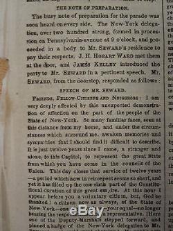 Pre CIVIL War Ny Times March 5 1861 Abraham Lincoln Inauguration Csa Navy Sc Fl