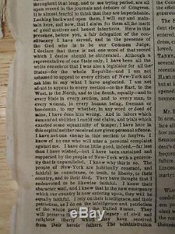 Pre CIVIL War Ny Times March 5 1861 Abraham Lincoln Inauguration Csa Navy Sc Fl