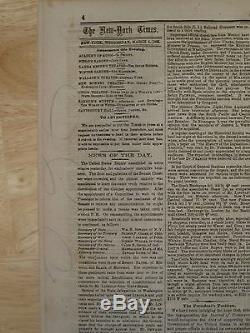 Pre CIVIL War Ny Times March 6 1861 Lincoln Seward Speech Cabinet Confirmations
