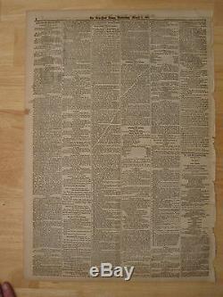 Pre CIVIL War Ny Times March 6 1861 Lincoln Seward Speech Cabinet Confirmations