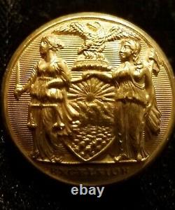 Pre CIVIL War/civil War Era New York State Seal Militia Button Alberts# Ny-26-a1