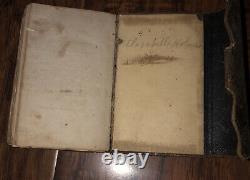 Pre Civil War Family Small Leather Pocket Bible Early 1800s