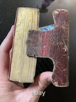 Pre civil war holy bible 1836-1843 charles wells ny gold pocket leather book