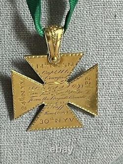 Presentation Gold Civil War Medal 14 NY. S. M & 84th Iron Brigade Henry L Cranford