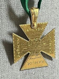 Presentation Gold Civil War Medal 14 NY. S. M & 84th Iron Brigade Henry L Cranford