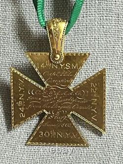 Presentation Gold Civil War Medal 14 NY. S. M & 84th Iron Brigade Henry L Cranford