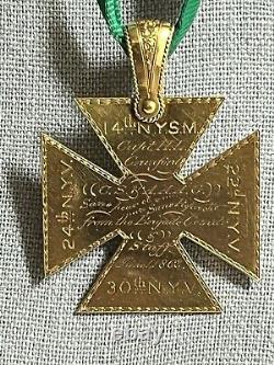 Presentation Gold Civil War Medal 14 NY. S. M & 84th Iron Brigade Henry L Cranford