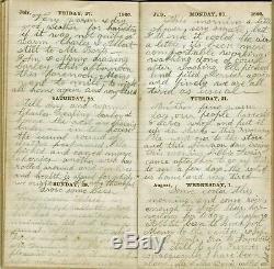 RARE 1866 WOMAN'S HANDWRITTEN POST CIVIL WAR DIARY Hamlin Brockport Monroe NY