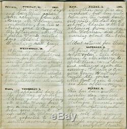 RARE 1866 WOMAN'S HANDWRITTEN POST CIVIL WAR DIARY Hamlin Brockport Monroe NY