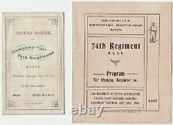 RARE- 1870 & 1901 Programs 74th NY Civil War Regiment Buffalo New York GAR