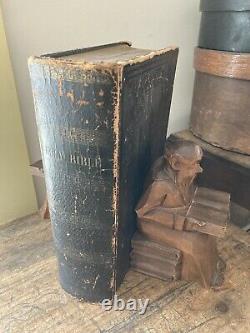 RARE! Antique 1848 Pre Civil War LARGE FAMILY HOLY BIBLE Perfect New York ABS