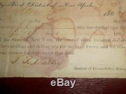 RARE Civil War 1863 Commutation $300 Receipt Draft dodge Discharge Utica NY 21st