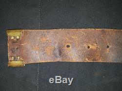 RARE Civil War Leather Belt New York State Buckle Cap Pouch Bayonet & Scabbard
