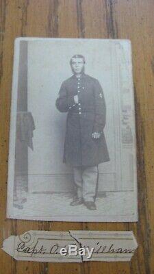 RARE IDED Civil War Soldier CDV 1st Sergt O. H. Millham 109th New York Volunteers