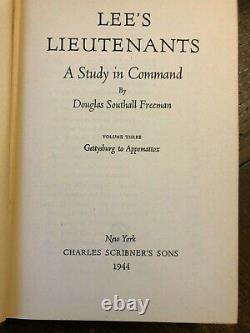 RARE! LEE'S LIEUTENANTS 1st EDITION DOUGLAS SOUTHALL FREEMAN SIGNED 1 of 100
