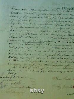 RARE! NY Militia General Charles Sanford Hand Written Document Civil War Era