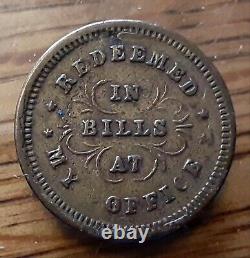 RARE VARIETY! 1863 Oliver Boutwell Miller Civil War Token TROY NY NEW York