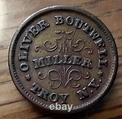 RARE VARIETY! 1863 Oliver Boutwell Miller Civil War Token TROY NY NEW York