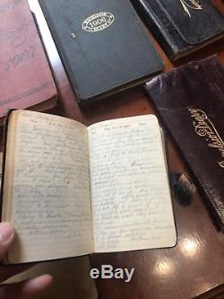 RARE handwritten diaries set 1900-1926 NY CIVIL WAR VET HUSBAND & WIFE ENTRIES