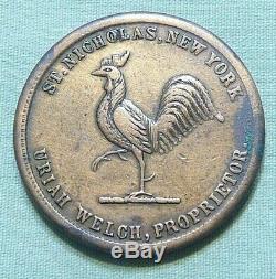 Rare 1850's Pre Civil War Token With Griffin Image Uriah Welch, NY Item 637