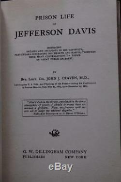 Rare 1905 Prison Life Of Jefferson Davis CIVIL War Confederate Slavery Csa