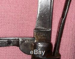 Rare CIVIL War Era Horseman`s Knife, George Kay Esopus New York, Calvary Knife, Old