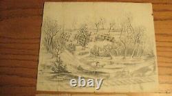 Rare CIVIL War Soldiers Drawing Camp Dickinson Co B 109th Ny Volunteers