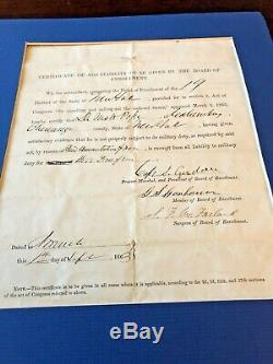 Rare Civil War Discharge Paper Paid $300 commutation exemption (New York) 1863