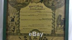 Rare Collectible Framed CIVIL WAR Discharge Paper New York 1865 Man Cave
