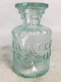 Rare E WATERS TROY NEW YORK CIVIL WAR SOLDIERS INKWELL INK BOTTLE Elisha Pontil