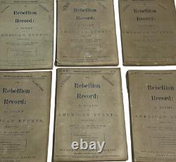 Rebellion Record A Dairy of American Events Volumes Lot of 6 1861-62 Civil War