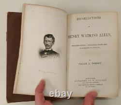 Recollections of Henry Watkins Allen Sarah A Dorse SIGNED Rare Civil War 1866