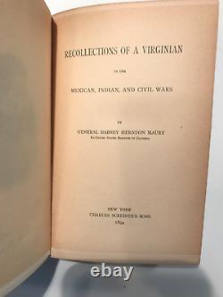 Recollections of a Virginian, General Maury, CSA, 1894, 1st ed, Civil War
