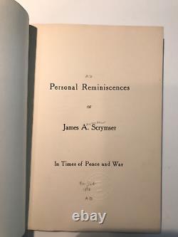 Reminiscences, (Signed) Capt. Scrymser, 12th Regiment New York, 1915, Civil War